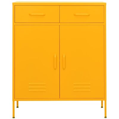 DESIGN IN Armoire De Rangement Jaune Moutarde 80x35x101,5 Cm Acier - Publicité DESIGN IN Armoire De Rangement Jaune Moutarde 80x35x101,5 Cm Acier - Publicité