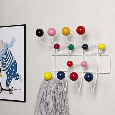 Scotch Porte-manteau Mural En Métal Avec Boules En Bois Massif – 12 Crochets Colorés – Charge Maximale Élevée – Design Élégant Pour Entrée - Publicité Scotch Porte-manteau Mural En Métal Avec Boules En Bois Massif – 12 Crochets Colorés – Charge Maximale Élevée – Design Élégant Pour Entrée - Publicité
