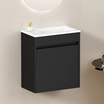 ACKERMAN Armoire De Salle De Bain Noire 46 Cm Avec Rangement Généreux Et Porte À Fermeture Douce Pour Une Fermeture Douce Et Silencieuse - Publicité ACKERMAN Armoire De Salle De Bain Noire 46 Cm Avec Rangement Généreux Et Porte À Fermeture Douce Pour Une Fermeture Douce Et Silencieuse - Publicité