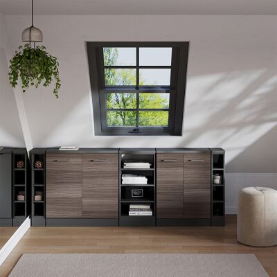 Ensembles De Meuble De Rangement Sous Pente Rion, Gris Noble, 210cm Lot De 5 Caissons 60 Cm De Profondeur, Vicco - Publicité Ensembles De Meuble De Rangement Sous Pente Rion, Gris Noble, 210cm Lot De 5 Caissons 60 Cm De Profondeur, Vicco - Publicité