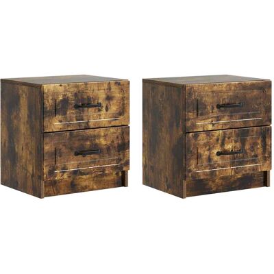 Maison Exclusive - Cabinet De Chevet 2 Pcs Chêne Fumé 43 X 34,5 X 44,5 Cm - Publicité Maison Exclusive - Cabinet De Chevet 2 Pcs Chêne Fumé 43 X 34,5 X 44,5 Cm - Publicité