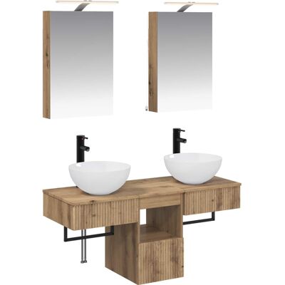 Ensemble D'Armoire De Salle De Bain 5 Pc Chêne Artisanal Vidaxl - Publicité Ensemble D'Armoire De Salle De Bain 5 Pc Chêne Artisanal Vidaxl - Publicité