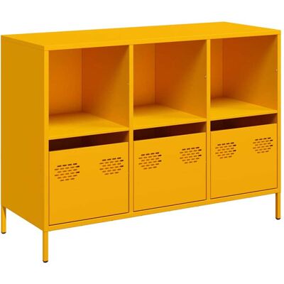 Maison La Vie - Buffet Salon Moderne - Meuble De Rangement - Jaune Moutarde 101,5x39x73,5 Cm Acier Laminé À Froid Bu4655 - Publicité Maison La Vie - Buffet Salon Moderne - Meuble De Rangement - Jaune Moutarde 101,5x39x73,5 Cm Acier Laminé À Froid Bu4655 - Publicité