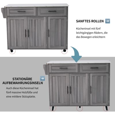 MIDUODUO Buffet Blanc+gris Kaki 129x46(71)x91,5cm Table Pliante,étagères Intérieures,5 Roues,armoires Et 2 Tiroirs Pour Salle À Manger. Publicité MIDUODUO Buffet Blanc+gris Kaki 129x46(71)x91,5cm Table Pliante,étagères Intérieures,5 Roues,armoires Et 2 Tiroirs Pour Salle À Manger. Publicité