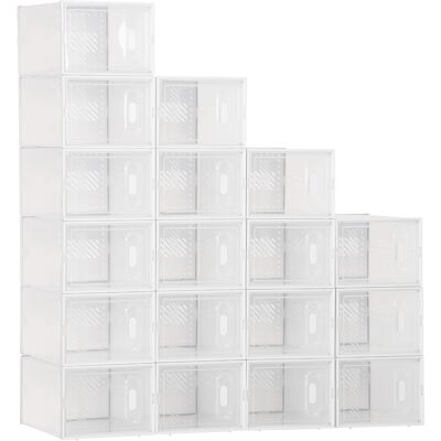 MRTRS Mobile Scarpiera Rettangolare In Plastica Pp, 18 Box 25x35x19 Cm Per Scarpe Max 43 Eu, Vestiti E Libri - Publicité MRTRS Mobile Scarpiera Rettangolare In Plastica Pp, 18 Box 25x35x19 Cm Per Scarpe Max 43 Eu, Vestiti E Libri - Publicité