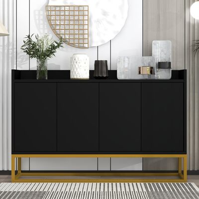 ALLAUVE Buffet Design Épuré 4 Battants Sans Poignée Pour Séjour, Cuisine, Salle À Manger (noir) - Publicité ALLAUVE Buffet Design Épuré 4 Battants Sans Poignée Pour Séjour, Cuisine, Salle À Manger (noir) - Publicité