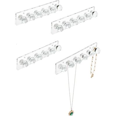 OEM Porte-colliers, Support Mural En Acrylique Pour Colliers, Crochets Pour Bijoux (lot De 4, Carte Transparente) - Publicité OEM Porte-colliers, Support Mural En Acrylique Pour Colliers, Crochets Pour Bijoux (lot De 4, Carte Transparente) - Publicité
