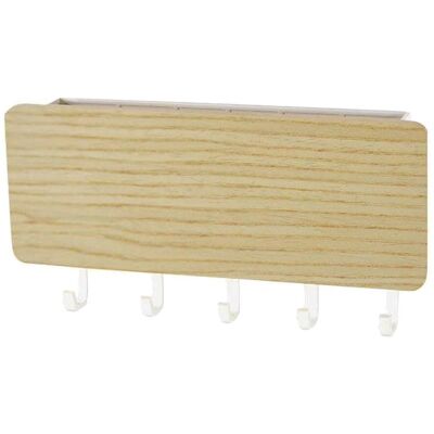 YUDO Porte-clés/rangement De Lettres, Organisateur De Porte, Crochets Muraux, Bois Foncé-natural Wood - Publicité YUDO Porte-clés/rangement De Lettres, Organisateur De Porte, Crochets Muraux, Bois Foncé-natural Wood - Publicité