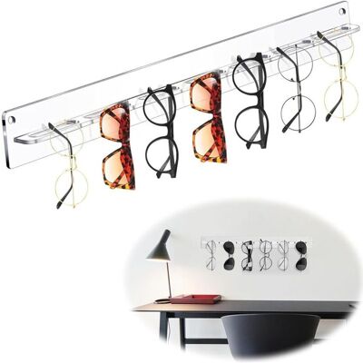 IRISFR Lntyq Rangement Lunette Mural Porte Support - Rack Organisateur En Acrylique 7 Fents Pour L'Organisateur Lunettes De Soleil Lecture D'Oreille Colliers Bracelets, 38cm3.8cm, Transparent - Publicité IRISFR Lntyq Rangement Lunette Mural Porte Support - Rack Organisateur En Acrylique 7 Fents Pour L'Organisateur Lunettes De Soleil Lecture D'Oreille Colliers Bracelets, 38cm3.8cm, Transparent - Publicité
