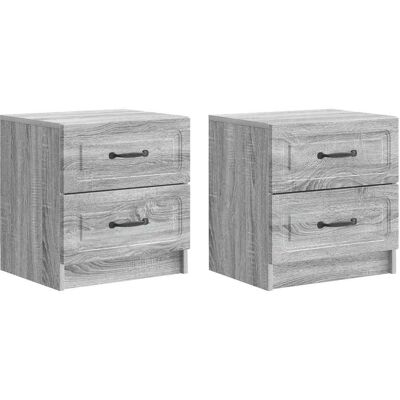 Maison Exclusive - Cabinet De Chevet 2 Pcs Sonoma Gris 43 X 34,5 X 44,5 Cm - Publicité Maison Exclusive - Cabinet De Chevet 2 Pcs Sonoma Gris 43 X 34,5 X 44,5 Cm - Publicité