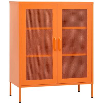 DESIGN IN Armoire De Rangement Orange 80x35x101,5 Cm Acier - Publicité DESIGN IN Armoire De Rangement Orange 80x35x101,5 Cm Acier - Publicité