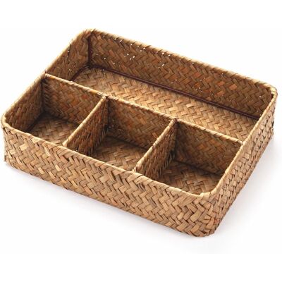 Apex Boîte De Rangement En Osier, Organiseur De Sachets De Café/sucre, Convient Pour Les Étagères/comptoirs/tiroirs/armoires/coiffeuses. Publicité Apex Boîte De Rangement En Osier, Organiseur De Sachets De Café/sucre, Convient Pour Les Étagères/comptoirs/tiroirs/armoires/coiffeuses. Publicité