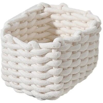ENLENK 19 X 15 X 12 Cm Panier De Rangement En Coton : Panier Tressé, Paniers Pour Le Rangement De Petits Articles Ménagers Panier De Rangement Carré Pour Chambre De Bébé, Chambre À Coucher - Publicité ENLENK 19 X 15 X 12 Cm Panier De Rangement En Coton : Panier Tressé, Paniers Pour Le Rangement De Petits Articles Ménagers Panier De Rangement Carré Pour Chambre De Bébé, Chambre À Coucher - Publicité