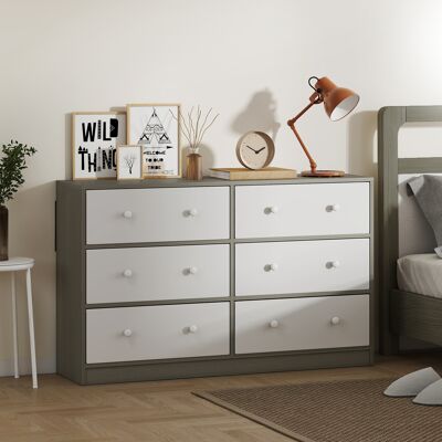 OEM Commode À 6 Tiroirs En Tissu, Structure En Acier Et Mdf, Idéale Pour Le Salon, Le Bureau Ou Le Dressing, Blanc Et Gris. Publicité OEM Commode À 6 Tiroirs En Tissu, Structure En Acier Et Mdf, Idéale Pour Le Salon, Le Bureau Ou Le Dressing, Blanc Et Gris. Publicité