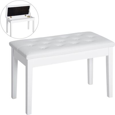 DEVOKO Banc Coffre De Rangement, En Cuir, Blanc, 76 X 36 X 50 Cm, Pour Salon Chambre Entrée, Assise Confortable, Rangement Salon Chambre - Publicité DEVOKO Banc Coffre De Rangement, En Cuir, Blanc, 76 X 36 X 50 Cm, Pour Salon Chambre Entrée, Assise Confortable, Rangement Salon Chambre - Publicité