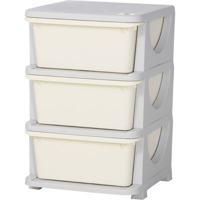 OEM Boîtes De Rangement Pour Enfants, 3 Grands Tiroirs, Bords Arrondis, Plastique, 37 X 37 X 56,5 Cm, Blanc Crème - Publicité OEM Boîtes De Rangement Pour Enfants, 3 Grands Tiroirs, Bords Arrondis, Plastique, 37 X 37 X 56,5 Cm, Blanc Crème - Publicité