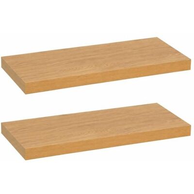 OEM Étagère Murale Flottante - Juanio - Lot De 2 - Chêne Naturel - 60x24x4 Cm - Fixation Invisible - Publicité OEM Étagère Murale Flottante - Juanio - Lot De 2 - Chêne Naturel - 60x24x4 Cm - Fixation Invisible - Publicité