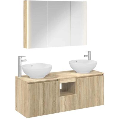 Ensemble D'Armoire De Salle De Bain 4 Pcs Chêne Sonoma Vidaxl - Publicité Ensemble D'Armoire De Salle De Bain 4 Pcs Chêne Sonoma Vidaxl - Publicité