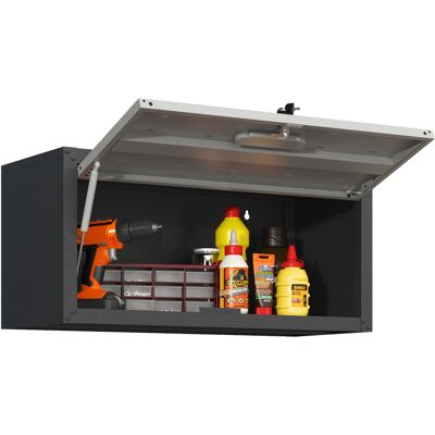 ACKERMAN Meuble Mural En Métal Polyvalent, Meuble Utilitaire Mural Avec Porte Verrouillable, Armoire À Outils Suspendue En Acier, Adapté Pour Garage, Cave, Atelier Et Cuisine, H34,5 Cm X L75 Cm X P30 Cm - Publicité ACKERMAN Meuble Mural En Métal Polyvalent, Meuble Utilitaire Mural Avec Porte Verrouillable, Armoire À Outils Suspendue En Acier, Adapté Pour Garage, Cave, Atelier Et Cuisine, H34,5 Cm X L75 Cm X P30 Cm - Publicité