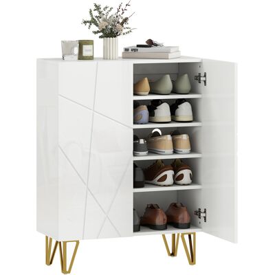 OEM Armoire À Chaussures Avec 2 Portes, Étagère À Chaussures, Rangement À Chaussures Mit 3 Verstellbaren Ablagen 72 X 31,5 X 95 Cm, Blanc - Publicité OEM Armoire À Chaussures Avec 2 Portes, Étagère À Chaussures, Rangement À Chaussures Mit 3 Verstellbaren Ablagen 72 X 31,5 X 95 Cm, Blanc - Publicité