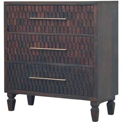 ACKERMAN Solid Wood Arno Chest, 3 Drawers, Brown - Publicité ACKERMAN Solid Wood Arno Chest, 3 Drawers, Brown - Publicité