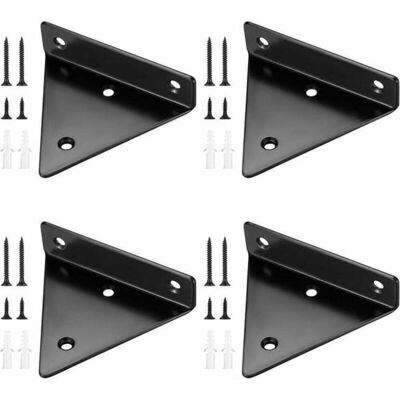 SANS MARQUE Lot De 4 Supports D'Étagère Flottants, Supports D'Étagère Muraux Triangulaires Invisibles, Supports Métal Pour Supports De Rangement Muraux D'Étagères - Publicité SANS MARQUE Lot De 4 Supports D'Étagère Flottants, Supports D'Étagère Muraux Triangulaires Invisibles, Supports Métal Pour Supports De Rangement Muraux D'Étagères - Publicité