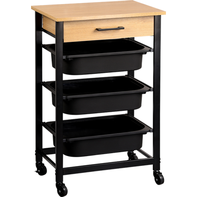 Kesper Desserte De Cuisine Bois Décor Chêne - 3 Bacs Amovibles - 47 X 37 X 81.5 Cm - Livraison Gratuite - Publicité Kesper Desserte De Cuisine Bois Décor Chêne - 3 Bacs Amovibles - 47 X 37 X 81.5 Cm - Livraison Gratuite - Publicité