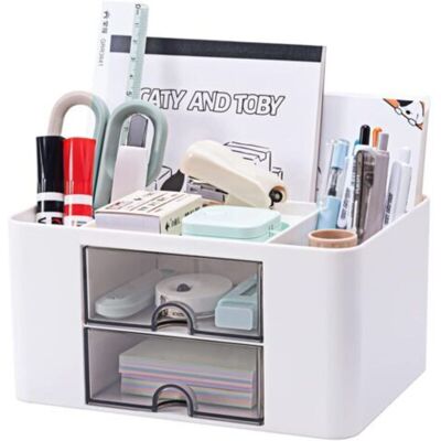 URSUS Organiseur De Bureau Polyvalent Avec 5 Compartiments, 2 Tiroirs Et Options De Rangement Multifonctionnelles - Idéal Pour Les Fournitures, La Papeterie Et Les Accessoires - Publicité URSUS Organiseur De Bureau Polyvalent Avec 5 Compartiments, 2 Tiroirs Et Options De Rangement Multifonctionnelles - Idéal Pour Les Fournitures, La Papeterie Et Les Accessoires - Publicité