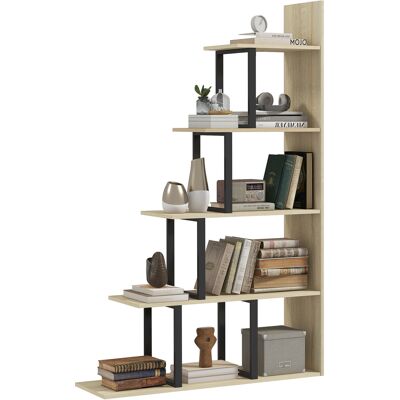 OEM Étagère Bibliothèque Séparateur De Pièce Style Industriel Escalier 5 Étagères 102 X 30 X 160 Cm Chêne - Publicité OEM Étagère Bibliothèque Séparateur De Pièce Style Industriel Escalier 5 Étagères 102 X 30 X 160 Cm Chêne - Publicité