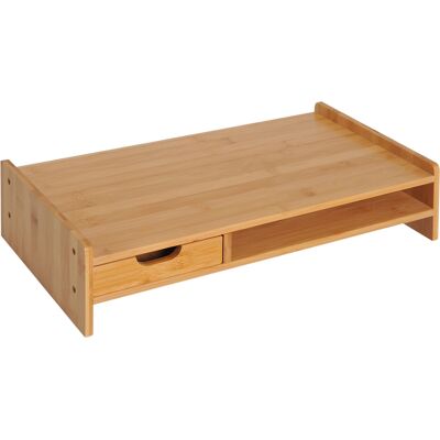 ACKERMAN Support D'Écran Organisateur De Bureau Avec Tiroirs En Naturel 49x25,5x11,5cm Pour L'Ordre Au Poste De Travail - Publicité ACKERMAN Support D'Écran Organisateur De Bureau Avec Tiroirs En Naturel 49x25,5x11,5cm Pour L'Ordre Au Poste De Travail - Publicité