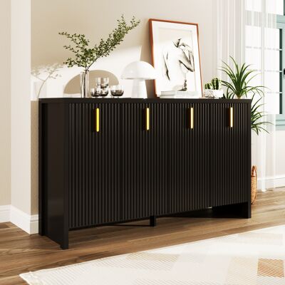 ACKERMAN Buffet Noir Moderne Et Minimaliste : L’alliance Parfaite D’un Rangement Modulable Et D’un Design Élégant. Ce Buffet Est Doté De Poignées Dorées Et De Séparateurs Ajustables. Publicité ACKERMAN Buffet Noir Moderne Et Minimaliste : L’alliance Parfaite D’un Rangement Modulable Et D’un Design Élégant. Ce Buffet Est Doté De Poignées Dorées Et De Séparateurs Ajustables. Publicité