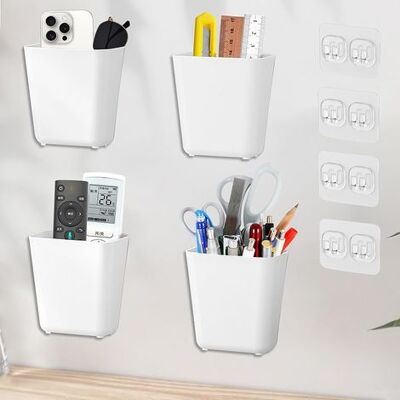 SANS MARQUE 4 Pièces Boîtes Rangement Murales Autocollantes, Organisateur Salle Bain Pour Petits Objets, Paniers Rangement Suspendus Pour Armoire, Réfrigérateur, Bureau, Porte-stylo,téléphone, Télécommande - Publicité SANS MARQUE 4 Pièces Boîtes Rangement Murales Autocollantes, Organisateur Salle Bain Pour Petits Objets, Paniers Rangement Suspendus Pour Armoire, Réfrigérateur, Bureau, Porte-stylo,téléphone, Télécommande - Publicité