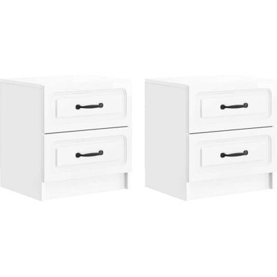 Maison Exclusive - Cabinet De Chevet 2 Pcs Blanc Brillant 43 X 34,5 X 44,5 Cm - Publicité Maison Exclusive - Cabinet De Chevet 2 Pcs Blanc Brillant 43 X 34,5 X 44,5 Cm - Publicité