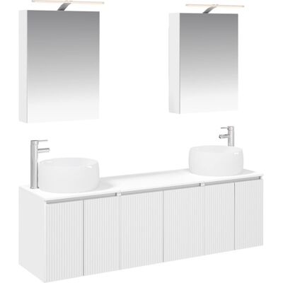 Ensemble D'Armoire De Salle De Bain 5 Pcs Blanc Vidaxl - Publicité Ensemble D'Armoire De Salle De Bain 5 Pcs Blanc Vidaxl - Publicité