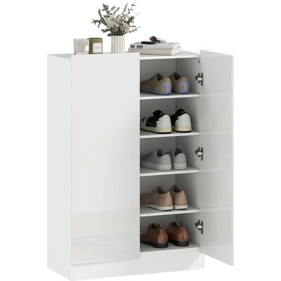 OEM Meuble À Chaussures 20 Paires Armoire Haute Brillance 5 Niveaux Étagères Réglables 72x34 5x103cm Blanc - Publicité OEM Meuble À Chaussures 20 Paires Armoire Haute Brillance 5 Niveaux Étagères Réglables 72x34 5x103cm Blanc - Publicité