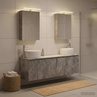 Ensemble D'Armoire De Salle De Bain 5 Pcs Gris Béton Vidaxl - Publicité Ensemble D'Armoire De Salle De Bain 5 Pcs Gris Béton Vidaxl - Publicité