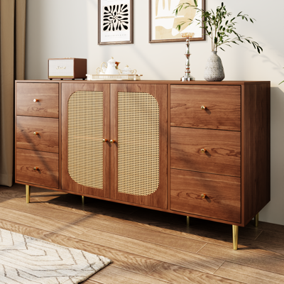 ACKERMAN Buffet En Rotin, Armoire De Rangement Avec Tiroir, Meuble En Bois Indépendant, Cuisine, Maison, Salon, Marron, 160 X 40 X 90 Cm - Publicité ACKERMAN Buffet En Rotin, Armoire De Rangement Avec Tiroir, Meuble En Bois Indépendant, Cuisine, Maison, Salon, Marron, 160 X 40 X 90 Cm - Publicité