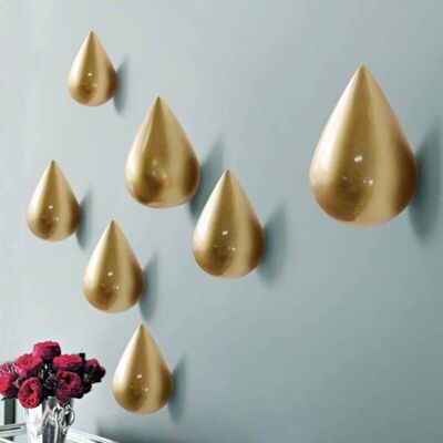 OEM Lot De 7 Hook Pour Manteau Goutte D'Eau Créatifs Crochet Décoration Murale Décoration Moderne, Or - Publicité OEM Lot De 7 Hook Pour Manteau Goutte D'Eau Créatifs Crochet Décoration Murale Décoration Moderne, Or - Publicité