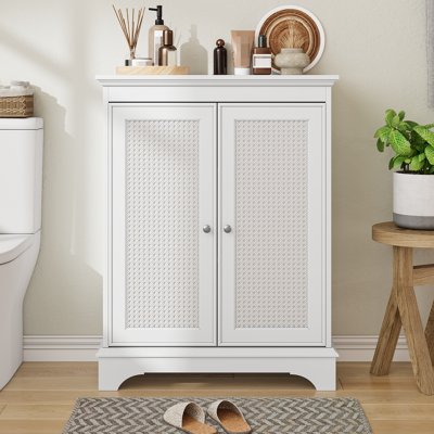 ACKERMAN Meuble De Salle De Bain Autonome Avec Rangement, Meuble De Salle De Bain Blanc Avec Porte À Lamelles Et Étagère Réglable, Meuble De Salle De Bain Moderne Autonome, Salon, Cuisine - Publicité ACKERMAN Meuble De Salle De Bain Autonome Avec Rangement, Meuble De Salle De Bain Blanc Avec Porte À Lamelles Et Étagère Réglable, Meuble De Salle De Bain Moderne Autonome, Salon, Cuisine - Publicité
