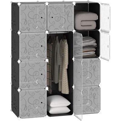 ARRIGONI Homcom Armoire Modulable Diy Avec 2 Grands Et 9 Petits Cubes Etagere De Rangement Pour Vetements Chaussures Livres Noir 111 X 47 X 145 Cm - Publicité ARRIGONI Homcom Armoire Modulable Diy Avec 2 Grands Et 9 Petits Cubes Etagere De Rangement Pour Vetements Chaussures Livres Noir 111 X 47 X 145 Cm - Publicité