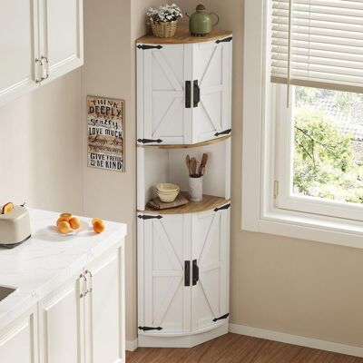OEM Meuble D'Angle De 39,5 X 39,5 X 180 Cm, 5 Compartiments De Rangement, Style Vintage, Aspect Bois Blanc, Rustique, Gain De Place, Idéal Pour Le Salon, La Cuisine Et La Salle À Manger, Avec Dispositif A - Publicité OEM Meuble D'Angle De 39,5 X 39,5 X 180 Cm, 5 Compartiments De Rangement, Style Vintage, Aspect Bois Blanc, Rustique, Gain De Place, Idéal Pour Le Salon, La Cuisine Et La Salle À Manger, Avec Dispositif A - Publicité