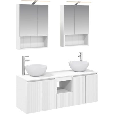 Ensemble D'Armoire De Salle De Bain 5 Pcs Blanc Vidaxl - Publicité Ensemble D'Armoire De Salle De Bain 5 Pcs Blanc Vidaxl - Publicité