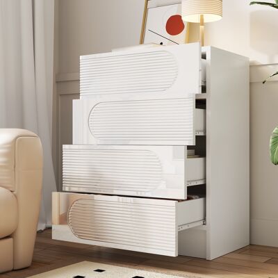 ACKERMAN Meuble De Rangement Moderne À 4 Tiroirs Pour Bureau, Chambre Et Salon – Espace De Rangement Pratique, Tiroirs À Extension Complète Et Coulissement Fluide, Organisateur Polyvalent Pour Documents, Vêtem - Publicité ACKERMAN Meuble De Rangement Moderne À 4 Tiroirs Pour Bureau, Chambre Et Salon – Espace De Rangement Pratique, Tiroirs À Extension Complète Et Coulissement Fluide, Organisateur Polyvalent Pour Documents, Vêtem - Publicité