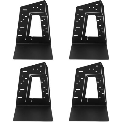 MRTRS Quatre Serre-livres De Style Architectural, Structure Métallique, Couleur Noire Classique, Coins Arrondis, Rembourrage En Mousse Et Design Fin Pour Soutenir Les Livres De Bureau Et Rehausser L'Esthéti - Publicité MRTRS Quatre Serre-livres De Style Architectural, Structure Métallique, Couleur Noire Classique, Coins Arrondis, Rembourrage En Mousse Et Design Fin Pour Soutenir Les Livres De Bureau Et Rehausser L'Esthéti - Publicité