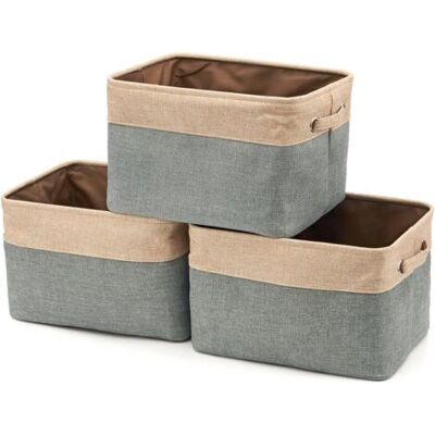 KOMIRO Boîte De Rangement Pliable En Coton De Jute, Panier À Linge, Meuble De Rangement Pour Armoire, Gris - Publicité KOMIRO Boîte De Rangement Pliable En Coton De Jute, Panier À Linge, Meuble De Rangement Pour Armoire, Gris - Publicité