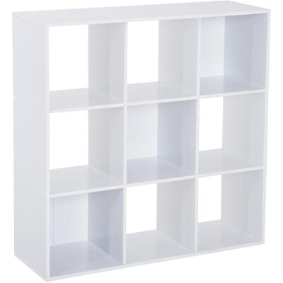 OEM Bibliothèque Blanche Pour La Maison Et Le Bureau, Étagère Design Moderne Avec 9 Compartiments En Bois, 91 X 29,5 X 91 Cm - Publicité OEM Bibliothèque Blanche Pour La Maison Et Le Bureau, Étagère Design Moderne Avec 9 Compartiments En Bois, 91 X 29,5 X 91 Cm - Publicité