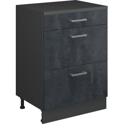 Commode D'Extension Rion, Béton Noir/anthracite, 60x46cm Sans Pente Avec 3 Tiroirs, Vicco - Publicité Commode D'Extension Rion, Béton Noir/anthracite, 60x46cm Sans Pente Avec 3 Tiroirs, Vicco - Publicité