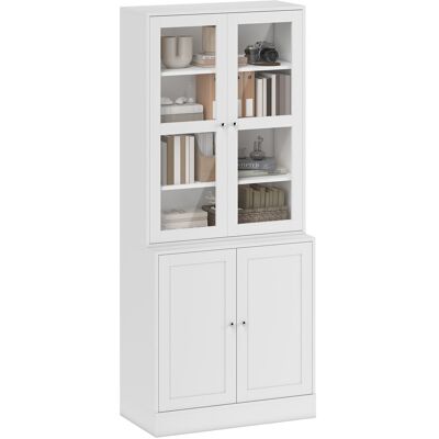 OEM Homcom Bibliothèque Vitrine. Buffet Salon. Meuble De Rangement Avec 2 Portes Verre. 2 Portes Bois. 4 Étagères Réglables. Pour Salon. Bureau. Chambre. Blanc - Publicité OEM Homcom Bibliothèque Vitrine. Buffet Salon. Meuble De Rangement Avec 2 Portes Verre. 2 Portes Bois. 4 Étagères Réglables. Pour Salon. Bureau. Chambre. Blanc - Publicité