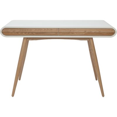 MILIBOO Bureau Avec Rangements 2 Tiroirs Scandinave Bois Clair Et Blanc L120 Cm Bjorg - Publicité MILIBOO Bureau Avec Rangements 2 Tiroirs Scandinave Bois Clair Et Blanc L120 Cm Bjorg - Publicité