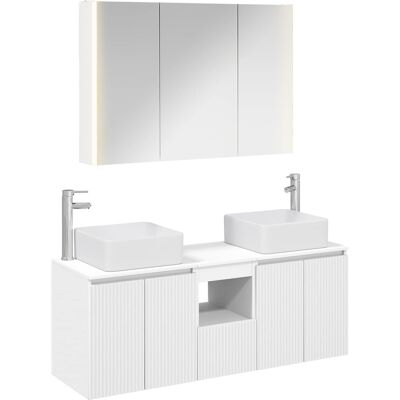 Ensemble D'Armoire De Salle De Bain 4 Pcs Blanc Vidaxl - Publicité Ensemble D'Armoire De Salle De Bain 4 Pcs Blanc Vidaxl - Publicité